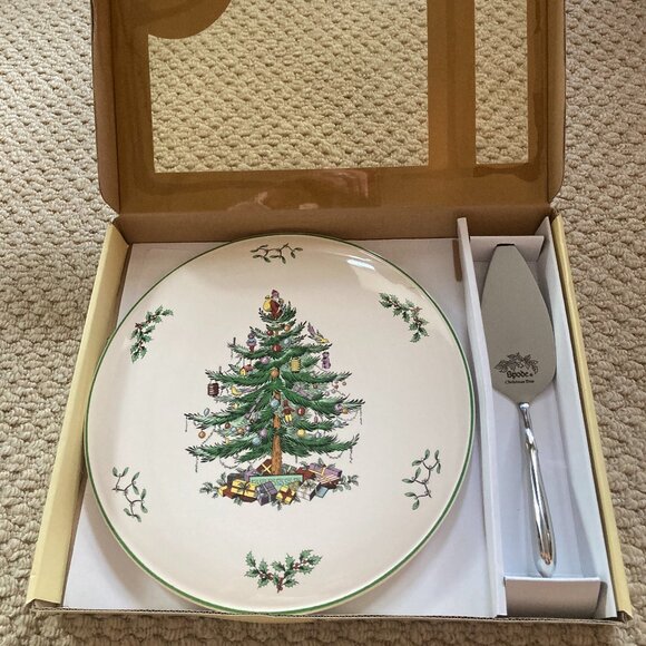 Spode Christmas Tree Cake Plate and Server - Picture 5 of 8